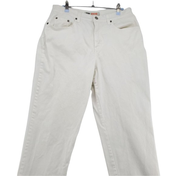 FADED GLORY Jeans Women's 5-Pocket Straight Leg Relaxed Fit White Size 10 Petite - Picture 3 of 11